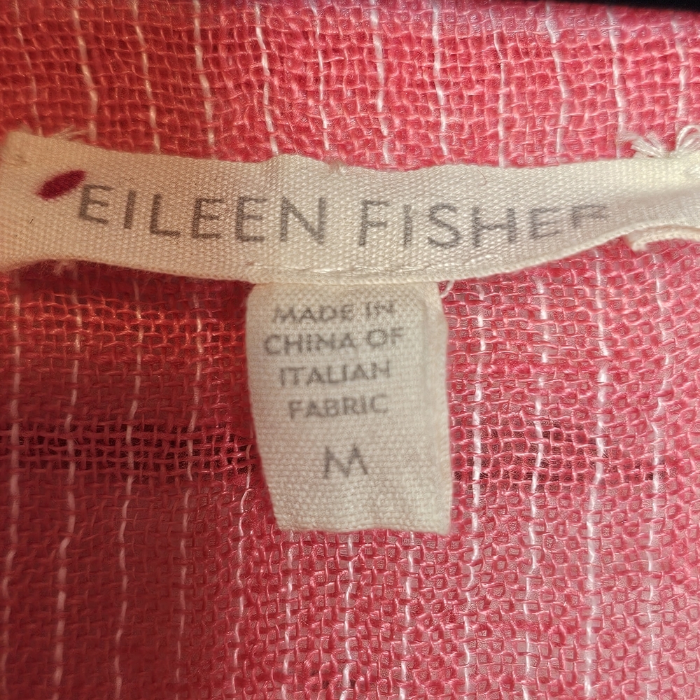 Eileen Fisher Coral Linen Tunic - Picture 6 of 9